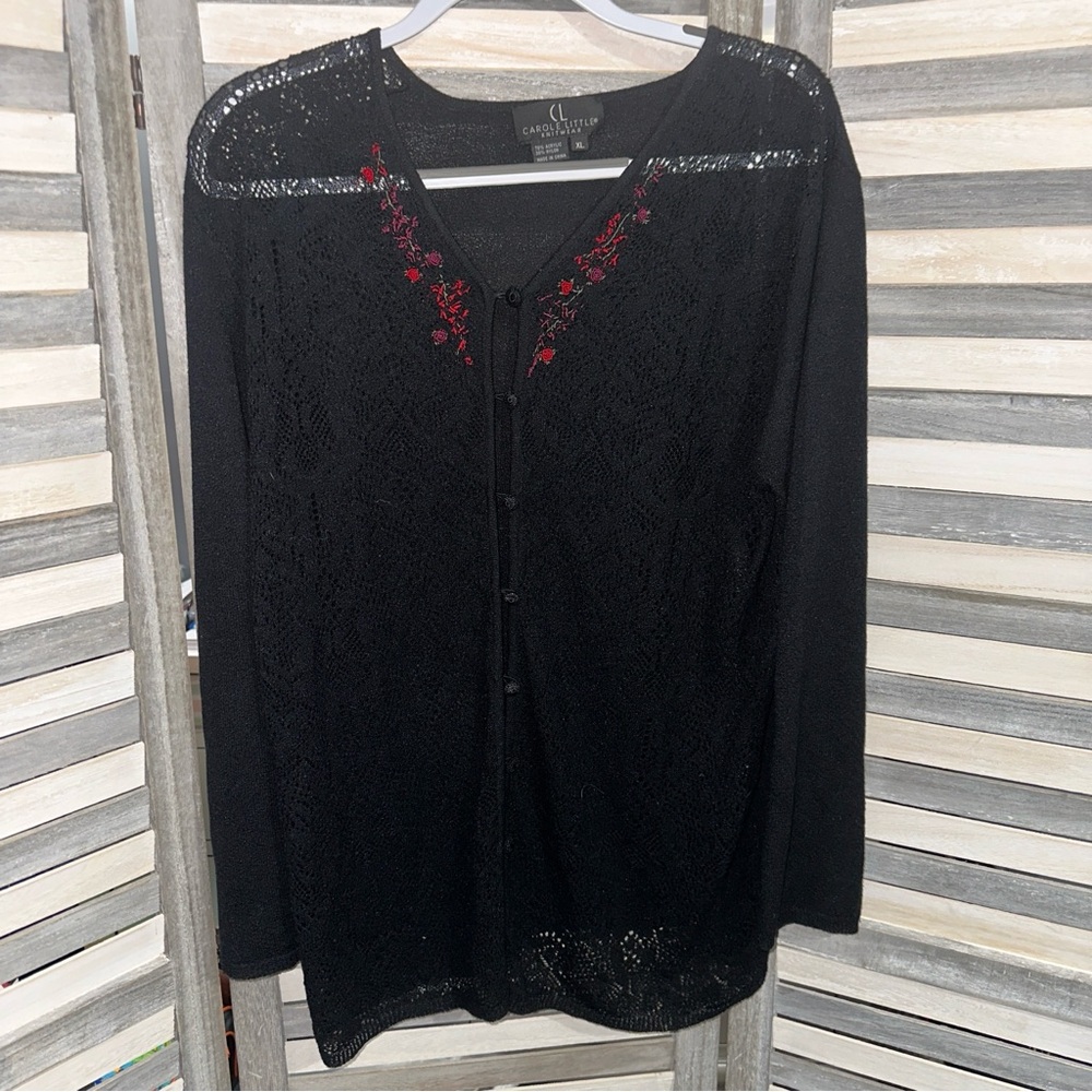 Carole Little Knitwear Floral Top- XL
